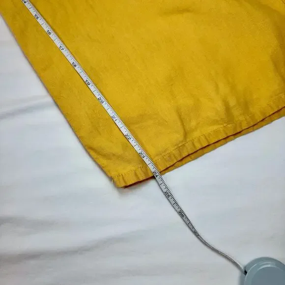 J Jill Love Linen Wide Leg Capri Pant Mustard Sun Yellow Women’s Medium Boho - Picture 15 of 16